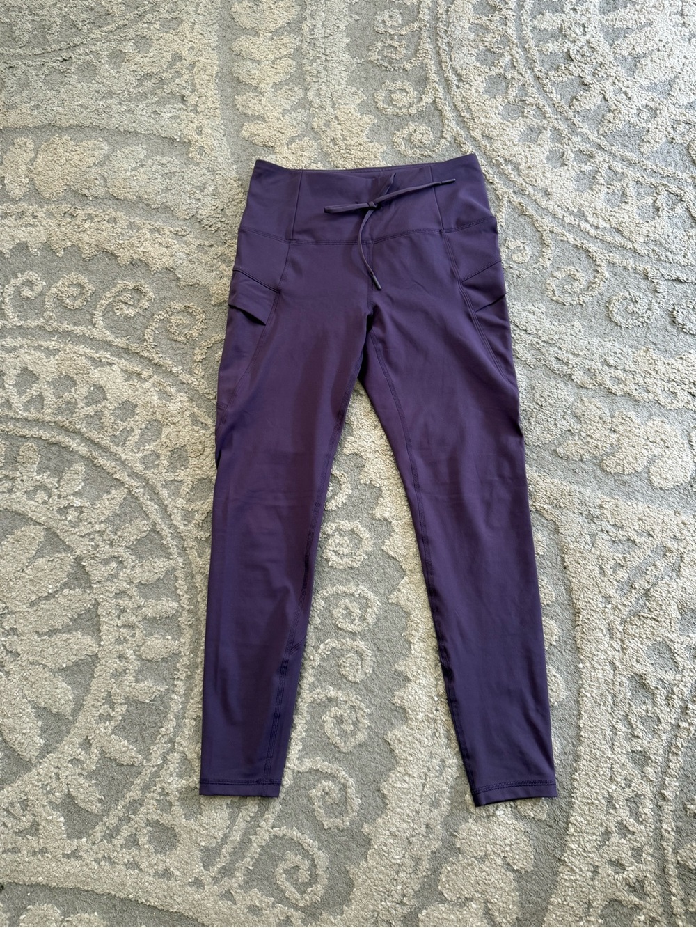 Spyder Purple High-Waist Drawstring Leggings